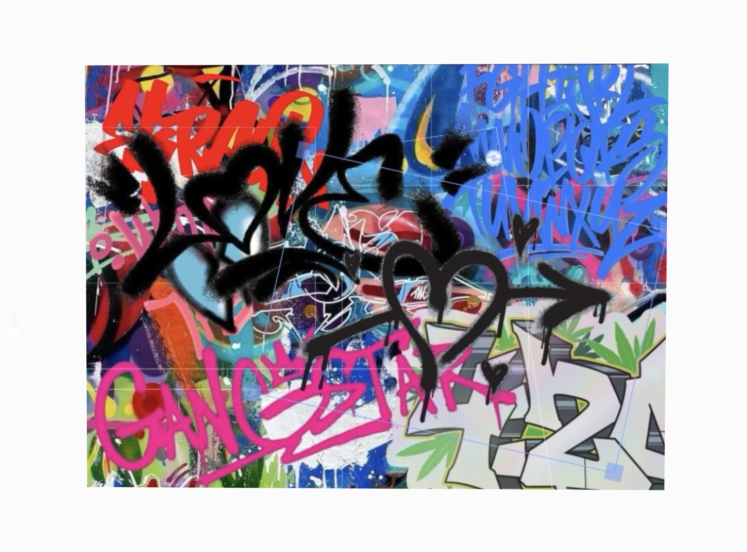 love street gold chain graffiti clutch